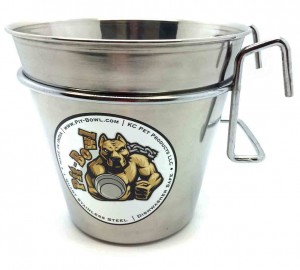 Hook on Stainless steel dog crate bowl